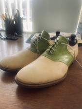 PAUL SMITH Vintage Rare Saddle  Shoes Beige/Green Rockabilly  UK 11 VGC