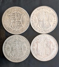 4 X George V Half Crowns .500 silver  #i