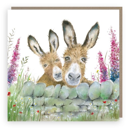 Donkey card cute farm animals - donkey,