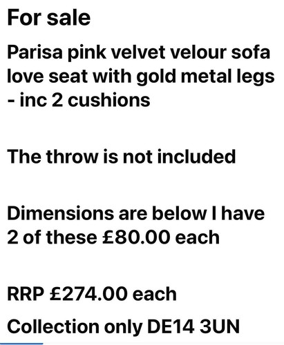Parisa pink velvet loveseat - pink,