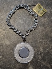 Vintage Bracelet By Jewelcraft Silver Metal Chain + Pendant Costume Jewellery