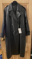 Zara Faux Leather Trench coat. Size M. BNWT
