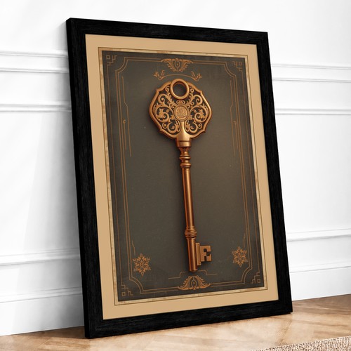 Ornate bronze key vintage - bronze,