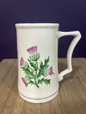 West Highland Pottery Ceramic Tankard Thistle Vintage