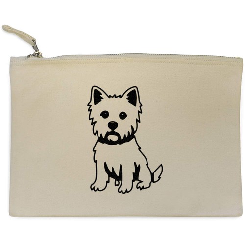 Westie dog canvas clutch - dog',