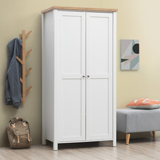 White 2 Door Wardrobe Hanging