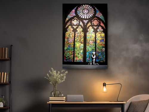 Banksy canvas art stained - banksy,