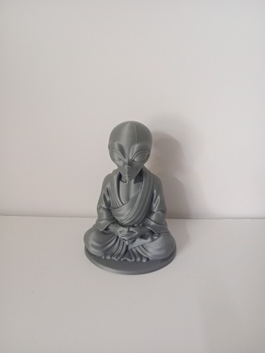 Grey praying relaxed alien - praying,
