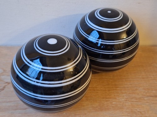 Vintage ceramic sphere - sphere, striped