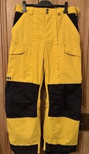 Burton Large Men's Yellow Black Snowboard Snowboarding Trousers Pants Salopettes