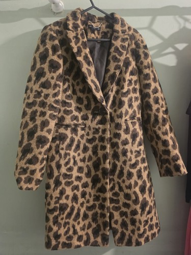 Leopard print faux fur coat - leopard,