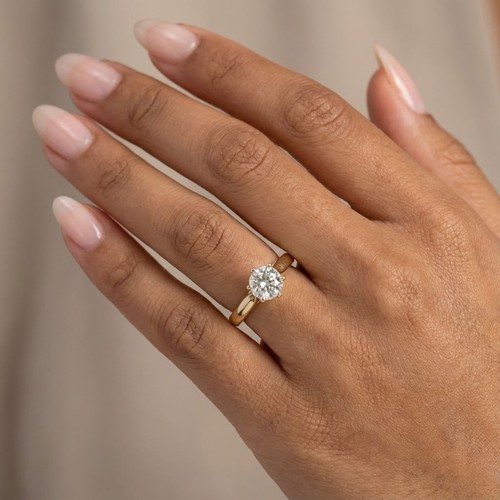 Solitaire engagement ring - solitaire, 14k