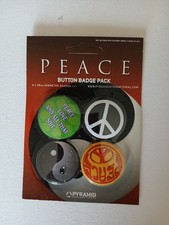 New Novelty CND PEACE Pin Badge 4pk Set