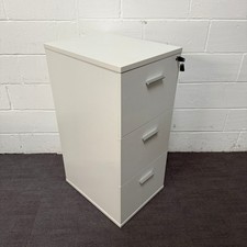 3 Drawer Filing Cabinet - White - Wood - Unused