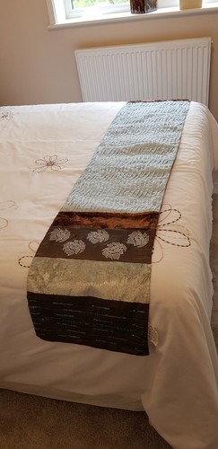 Table runner teal and brown - teal,