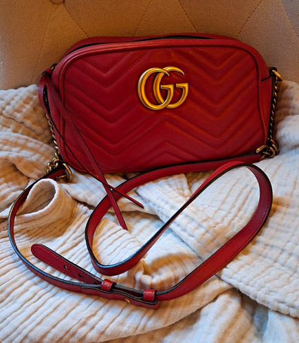 Gucci red leather chevron - gucci,