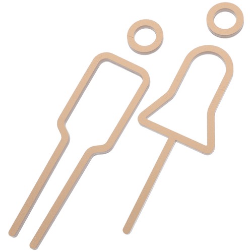 Acrylic toilet sign set - 3d,