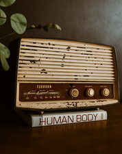 Valve Radio Ferguson Cream Beige Brown 611U Old Vintage Home Decor Spare Repair