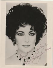 Elizabeth Taylor Signed 8x10 Photo Cleopatra Cat On A Hot Tin Roof Virgina Woolf