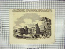 Original Old Antique Print 1862 New School Buildings Eton College Architecture