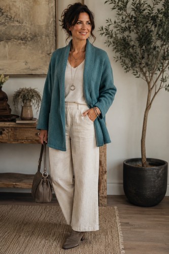 Oska boiled wool open - open, cardigan