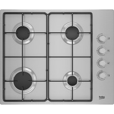 Beko 60cm 4 Burner Gas Hob - Stainless Steel HIBG64120SX