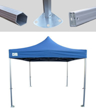 MCD Pop 50mm Blue Industrial Pop Up Gazebo 3m x 3m Easy Up Market Stall
