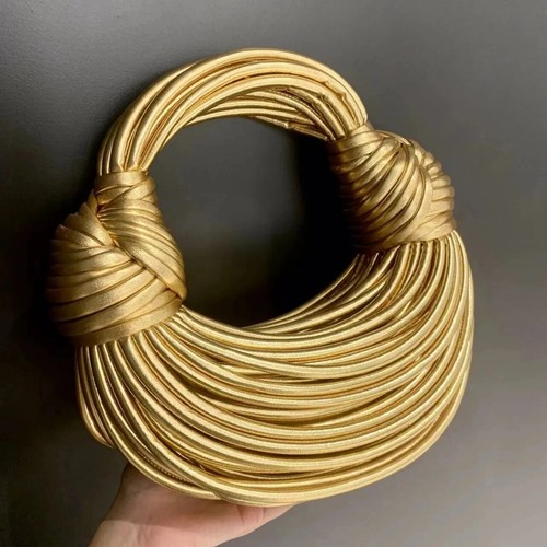 Luxury gold rope handbag - gold,