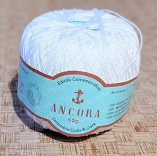 Vintage Coats Clark Ancora Crochet Thread  50g Ball Unused white