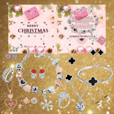 Christmas Jewellery Advent Calendar Countdown 24pc 2024–Necklace, Earring, Ring