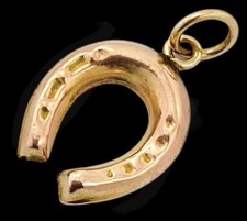 Vintage 9ct Rose Gold Lucky Horseshoe Charm