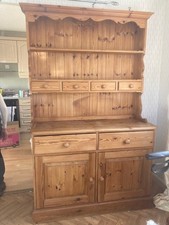 SOLID  VINTAGE KITCHEN PINE DRESSER STORAGE CUPBOARD 195 tall x 118 wide