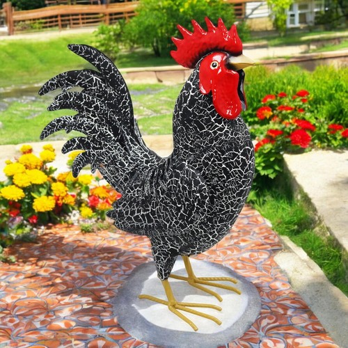 Large metal black cockerel - large,