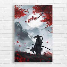 Samurai in Autumn Moonlight