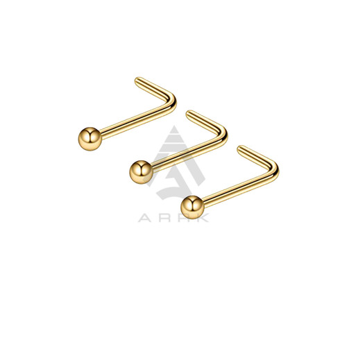 Nose stud set 3pcs plain - set,