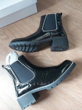 Boxed NEW Black PATENT Studded