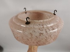 Vintage Art Deco Fly Catcher Marbled Glass Pendant Light Lamp Shade 1930's Used