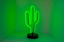 LED Cactus Shaped Neon Signs Light Holder Base Lamp with Battery Powered/USB
