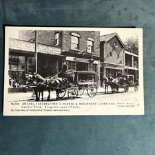 Vintage Postcard Repro Messers Farebrothers Hearse & Mourners Carriage H8