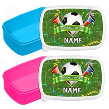 Personalised Football Pitch Lunch Box School Sandwich Kids Picnic Snack Bag Gift
