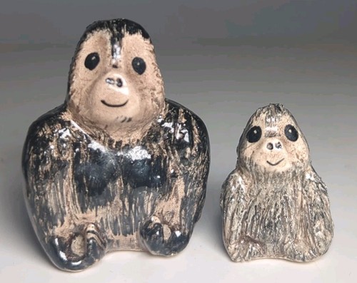 Vintage ceramic gorillas - ceramic,