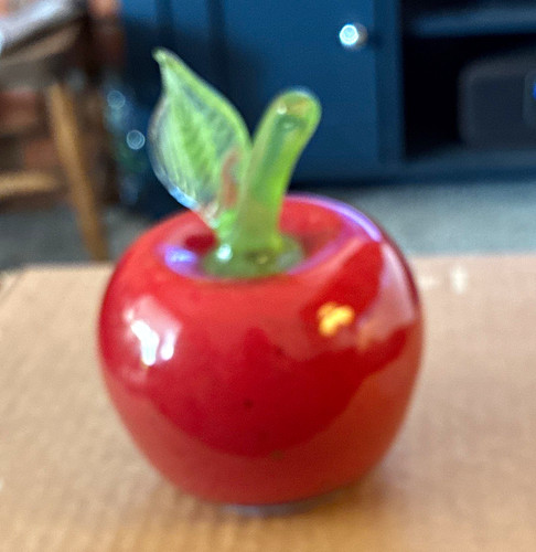 Red glass apple - apple, decorative
