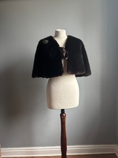 MONSOON faux fur shrug 8 36 cape wrap stole jacket bolero vintage style Downton