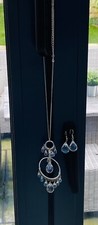 Crystal necklace and - , earring