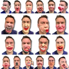 Half Face Comedy Funny People Face Mask Stag Hen Latex Party Masks Masquerade