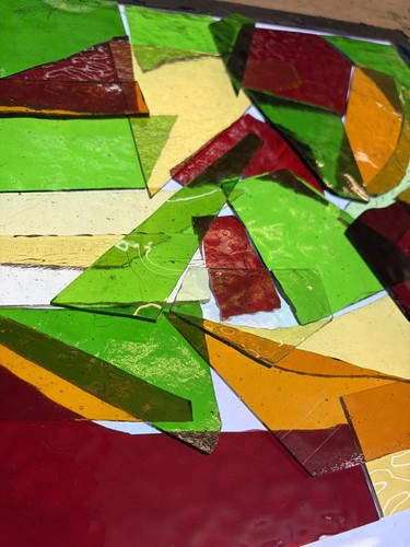 Stained glass offcuts xmas - stained,