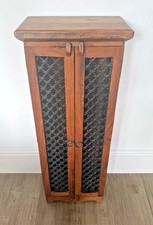 Sheesham Rustic Solid Mahogany Wooden Freestanding 2 Door 72 CD Storage Unit