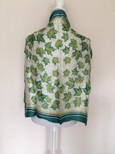 Vintage Eleanor Paine Skemo Canada Canadian maple leaves green scarf 25' x 25'