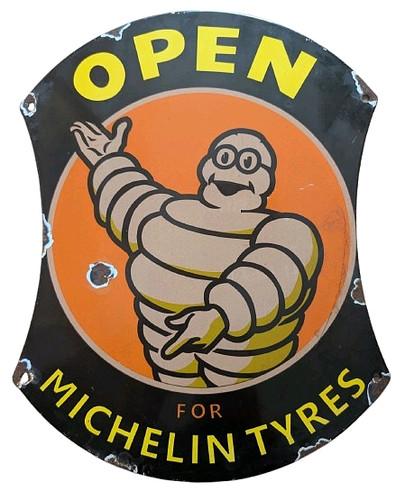 Michelin man enamel sign - enamel,