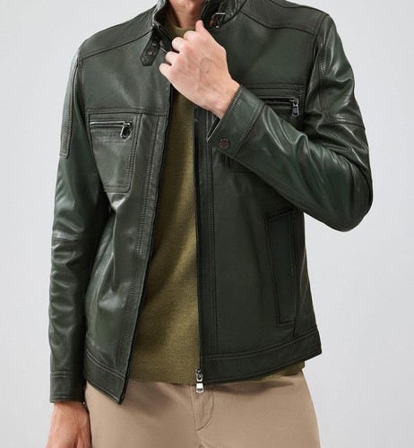 Men olive green genuine - olive,